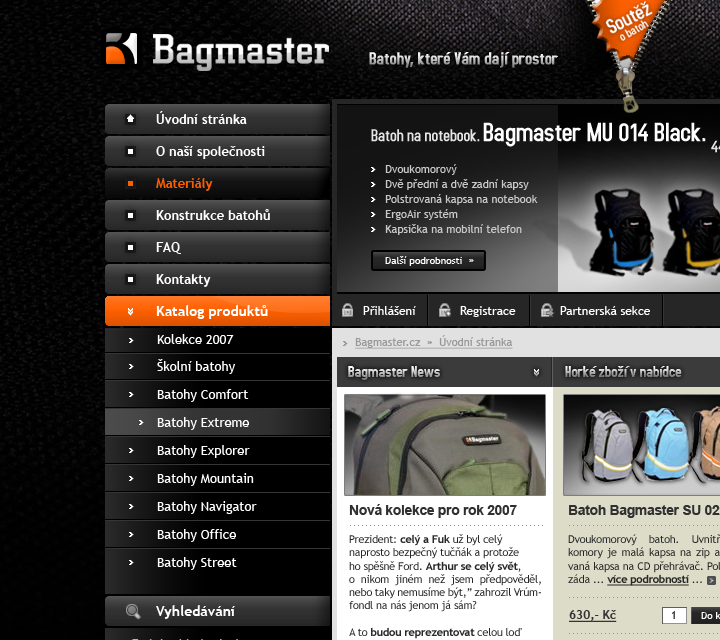 Bagmaster - Web Design - Header, Navigation & Hero Section