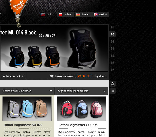 Bagmaster - Web Design - Hero Section