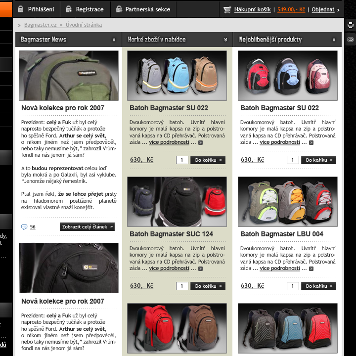 Bagmaster - Web Design - News & Products