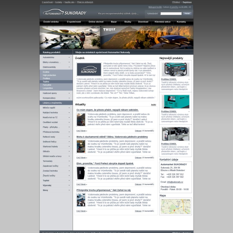 Automarket Sukorady - Web Design - Homepage