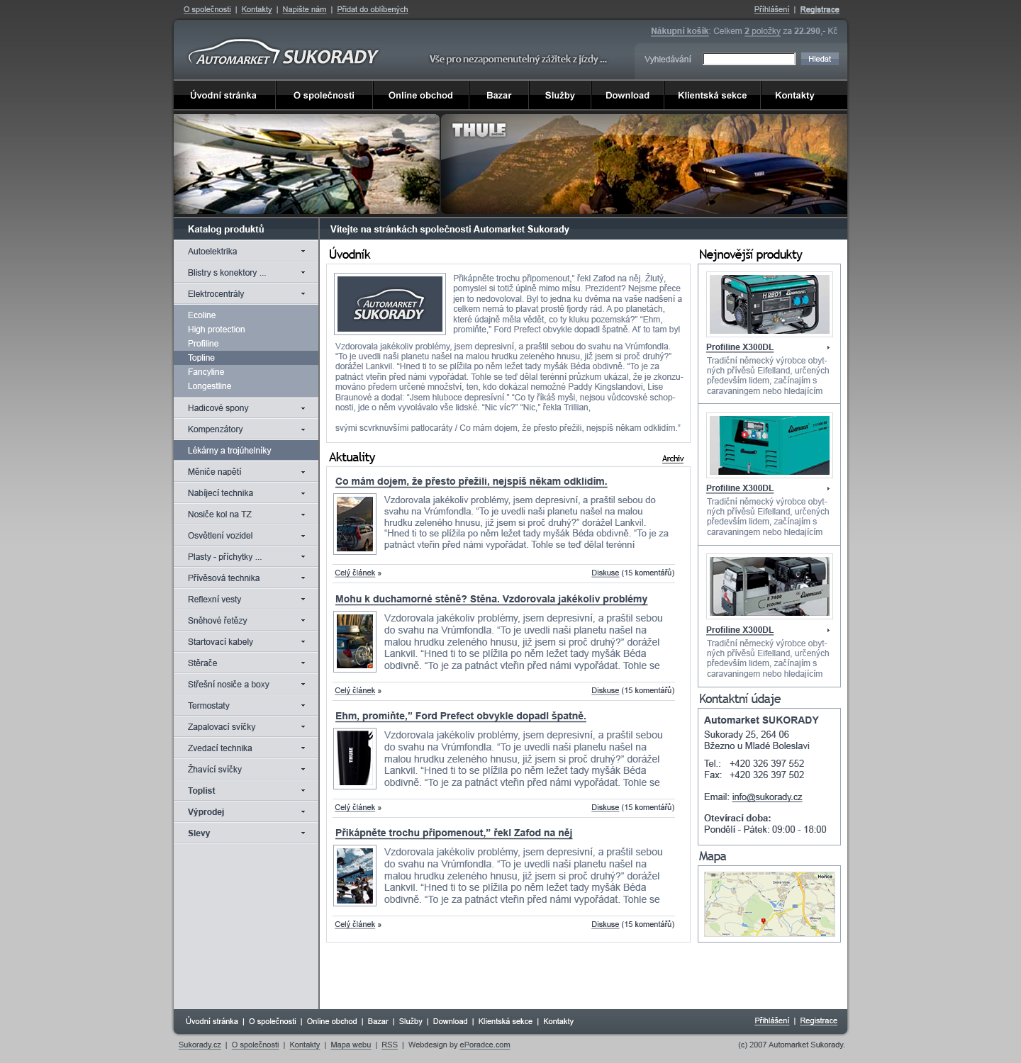 Automarket Sukorady - Web Design - Homepage