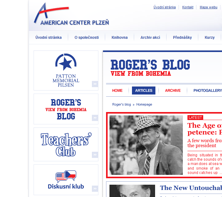 American Center Pilsen - Web Design - Header, Navigation & Roger's Blog