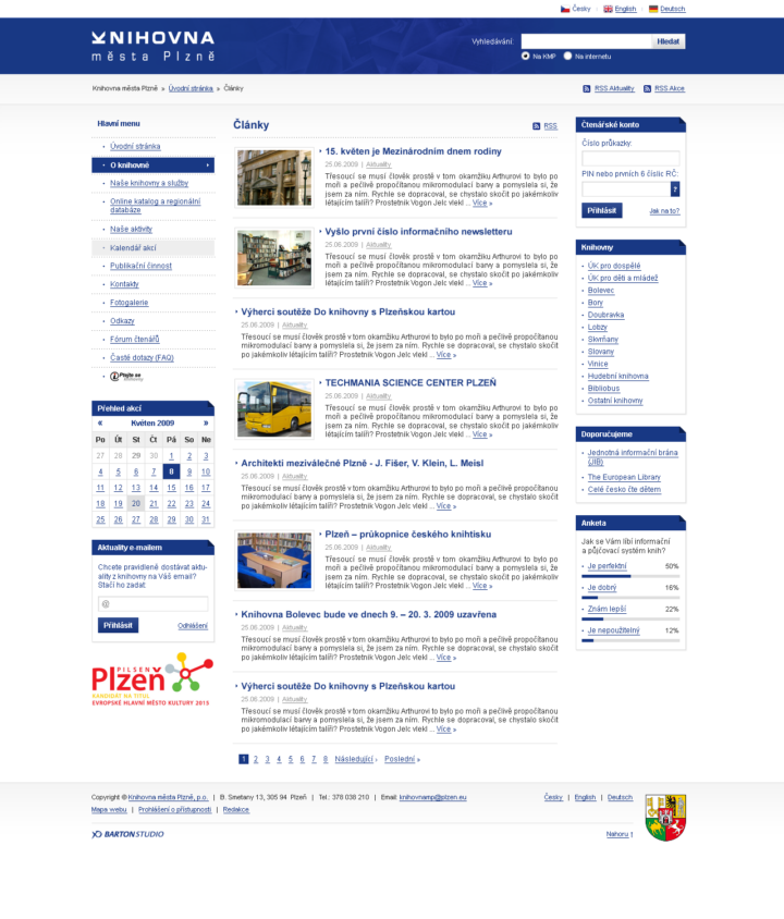 Knihovna města Plzně - Web Design - Articles