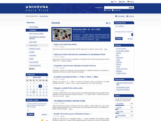 Knihovna města Plzně - Web Design - Homepage