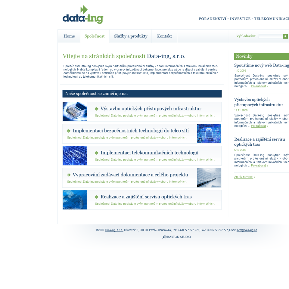 Data-ing - Web Design - Homepage