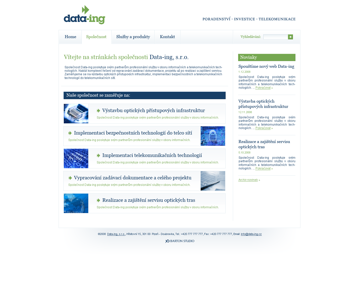 Data-ing - Web Design - Homepage