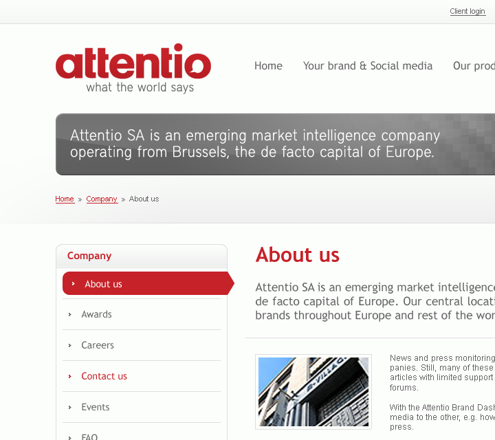 Attentio - Web Design - About