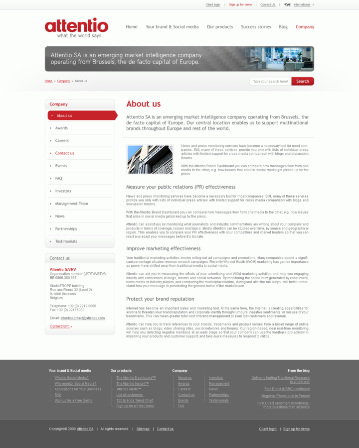 Attentio - Web Design - About