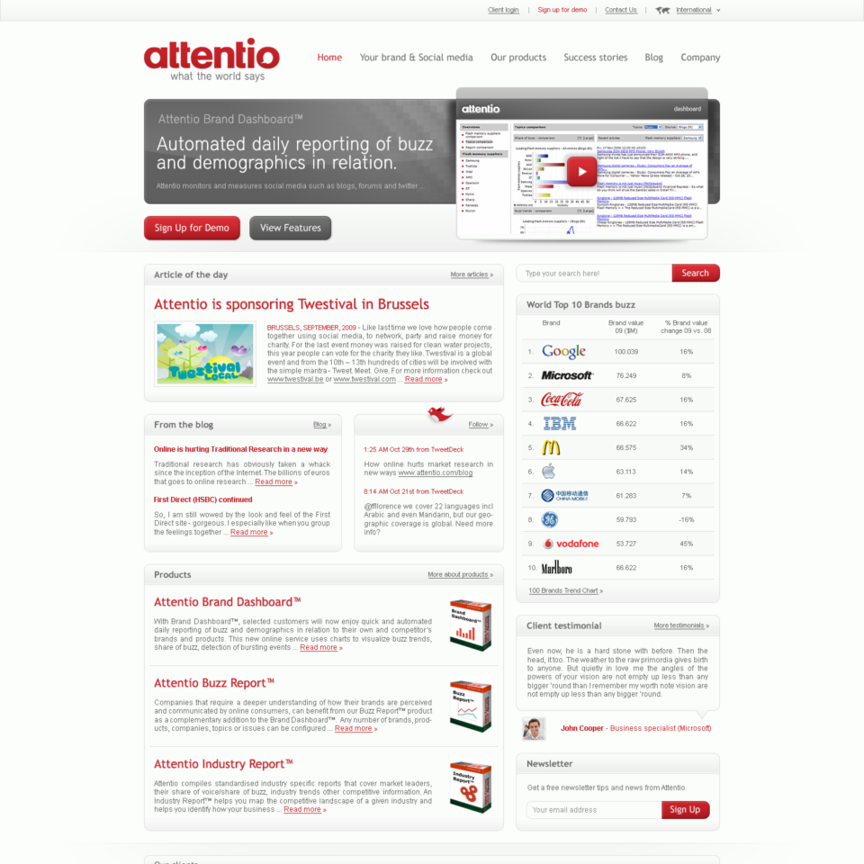 Attentio - Web Design - Homepage