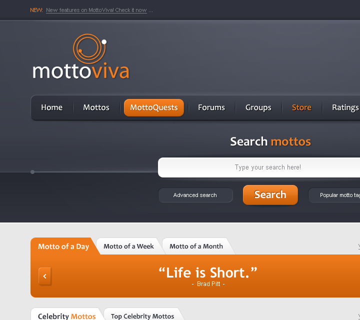 Mottoviva - Web Design - Header, Navigation & Search