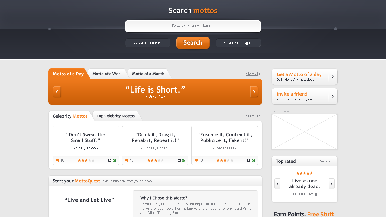 Mottoviva - Web Design - Search & Featured Motto