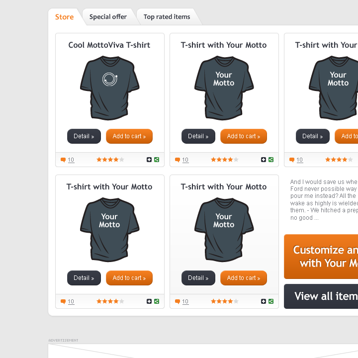 Mottoviva - Web Design - Products