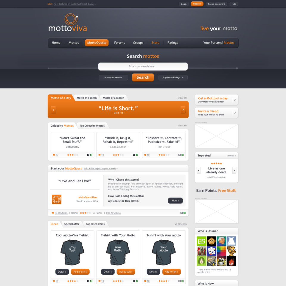 Mottoviva - Web Design - Homepage