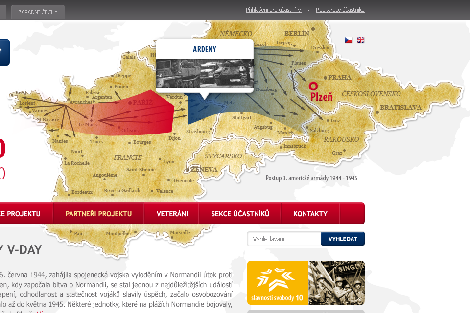 D-Day V-Day - Web Design - Header Map