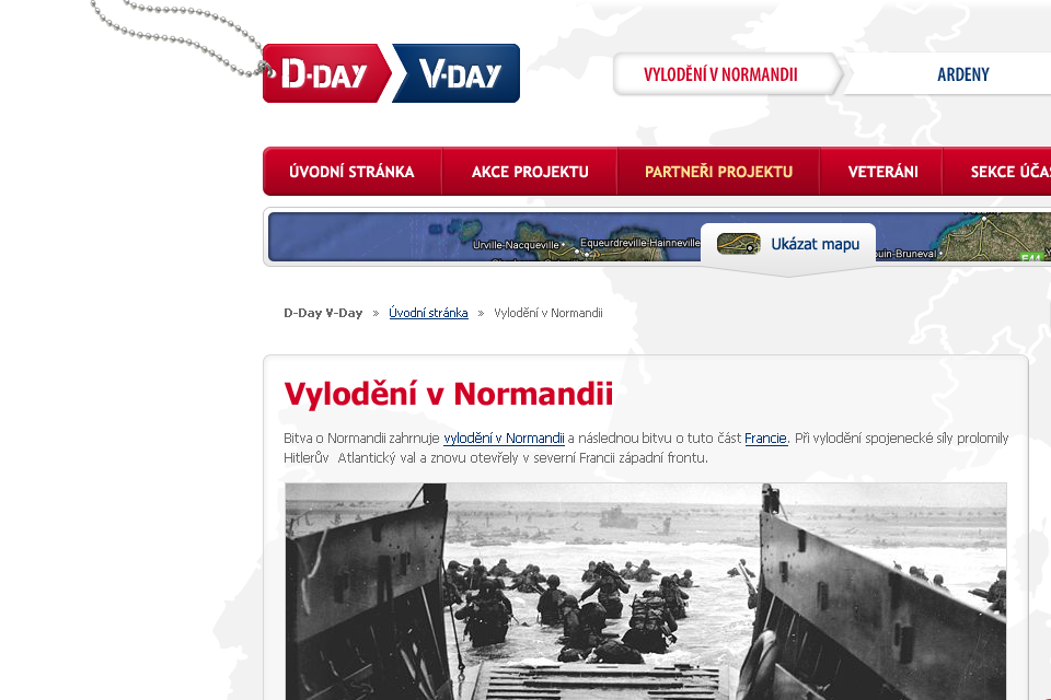 D-Day V-Day - Web Design - Normandia Sub-page