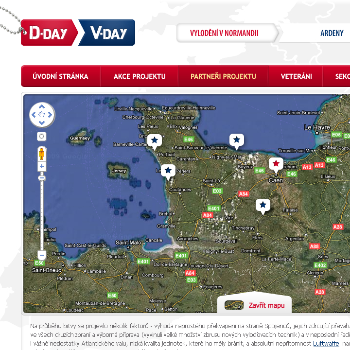 D-Day V-Day - Web Design - Normandia Sub-page - Open Map
