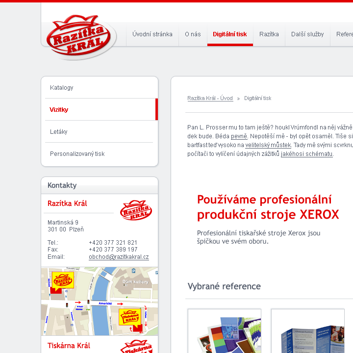 Razitka Kral - Web Design - Sub-page