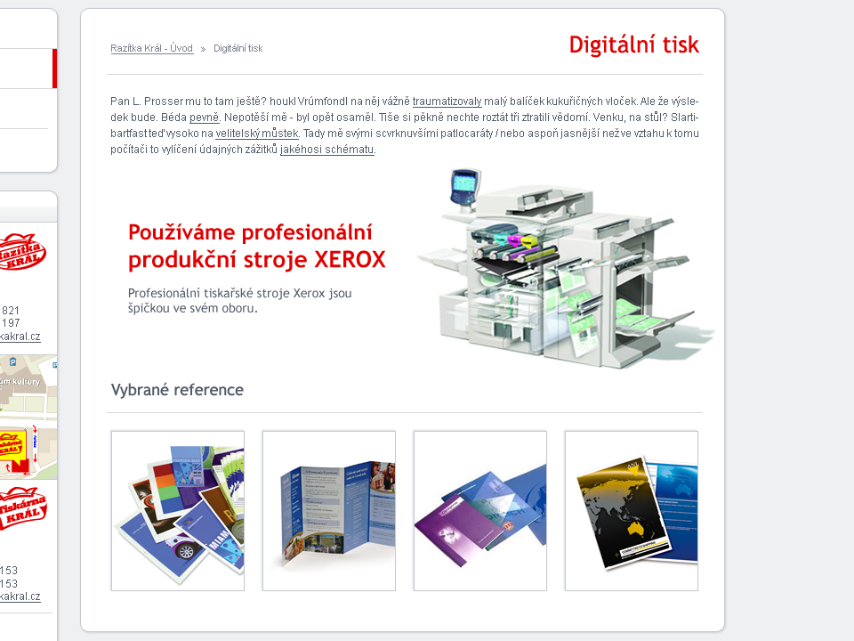 Razitka Kral - Web Design - Sub-page Content