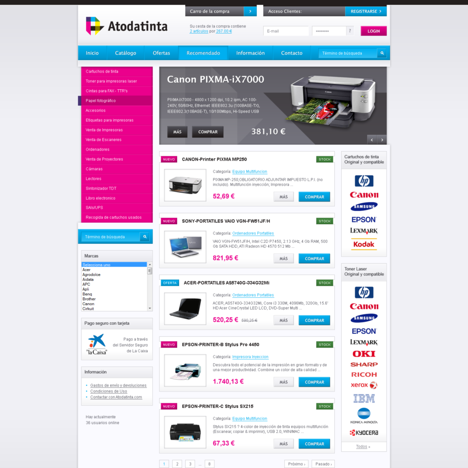 Atodatinta - Web Design - Homepage