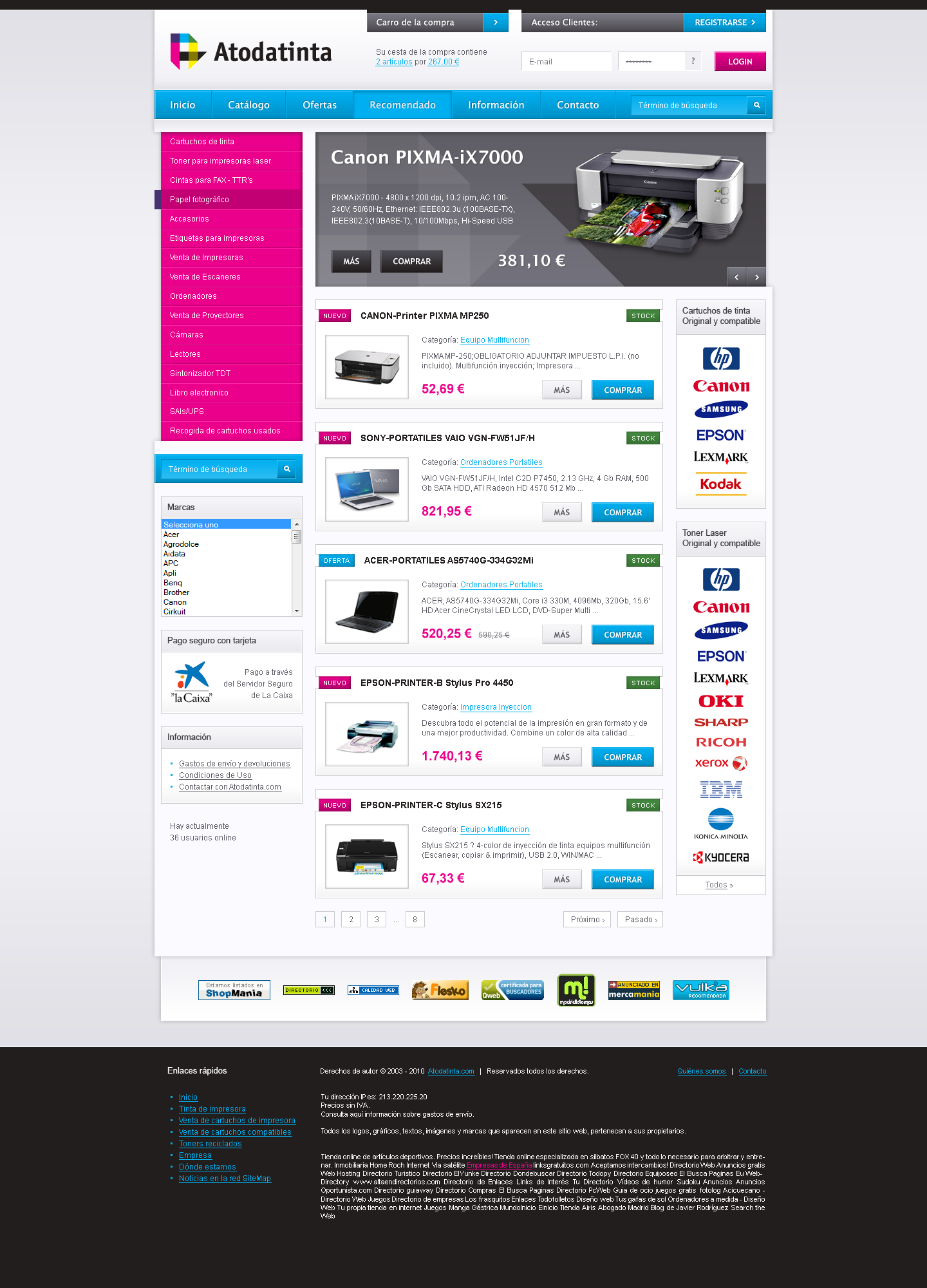 Atodatinta - Web Design - Homepage