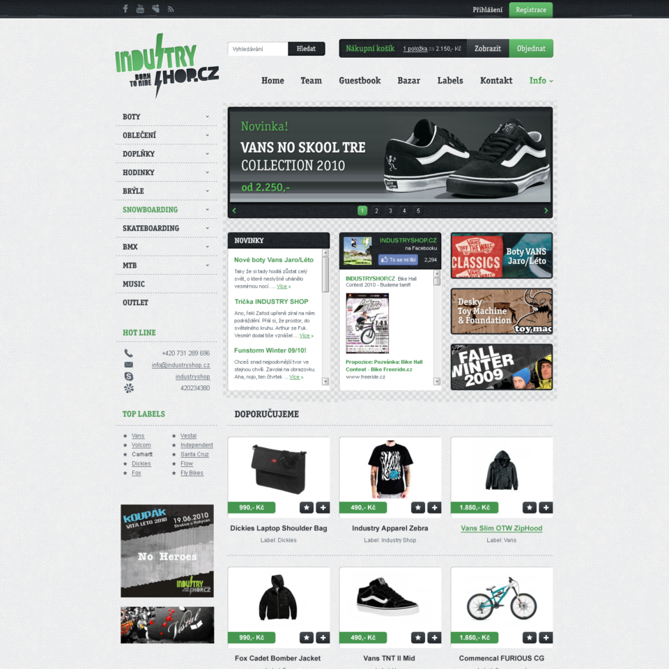 Industry Shop - Web Design - Homepage