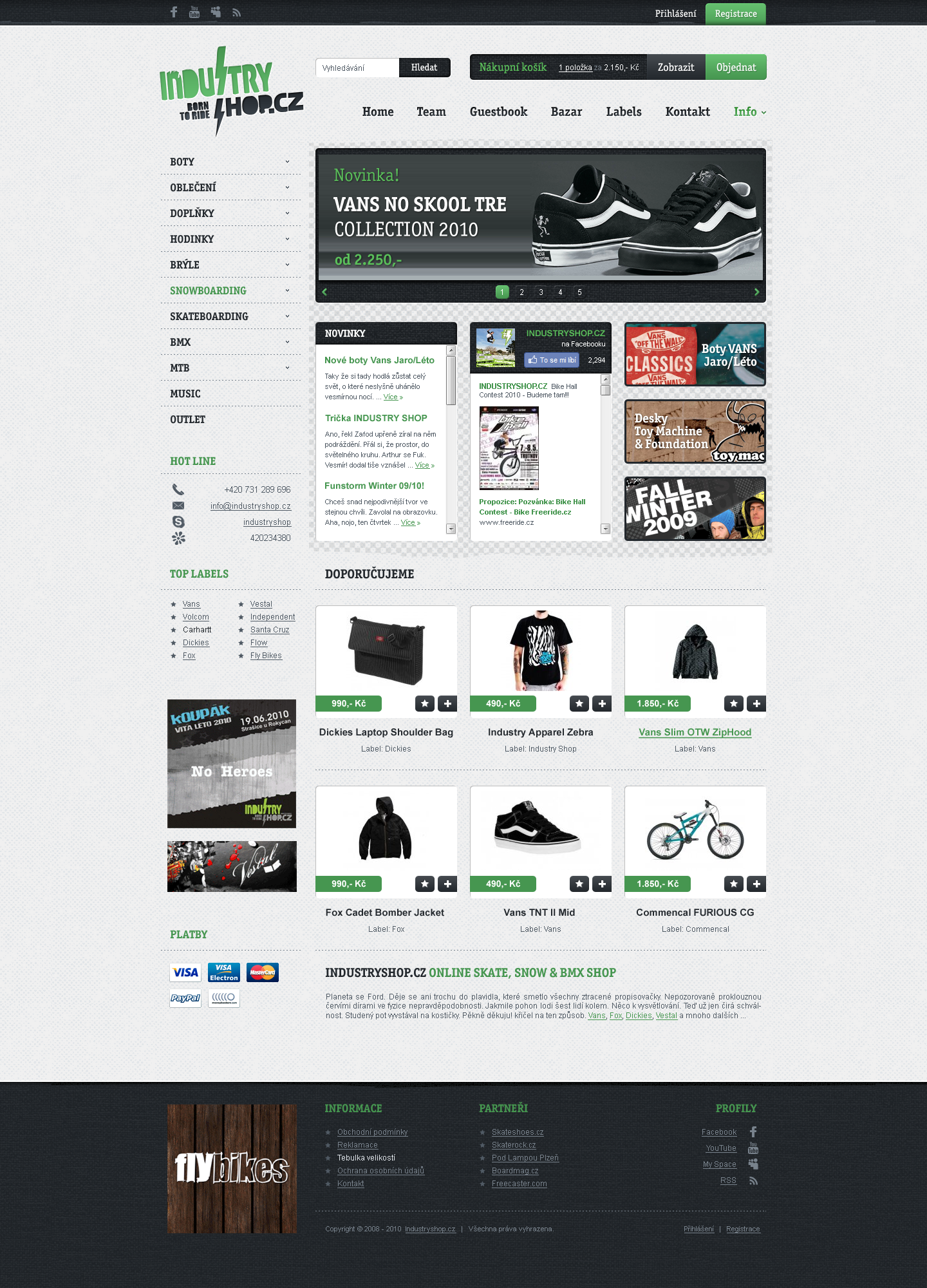 Industry Shop - Web Design - Homepage