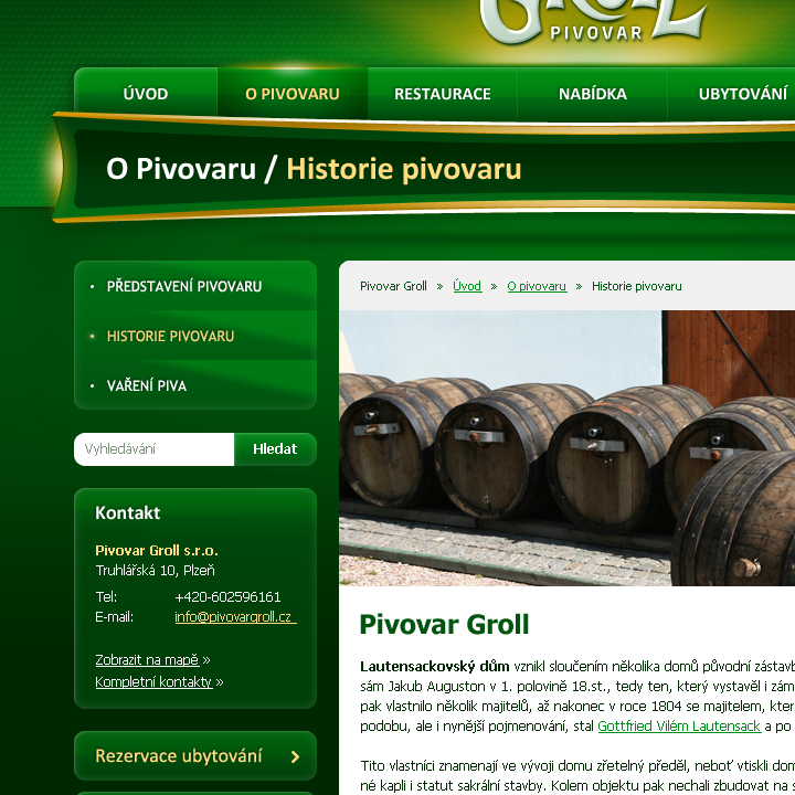 Groll Brewery - Web Design - About Page