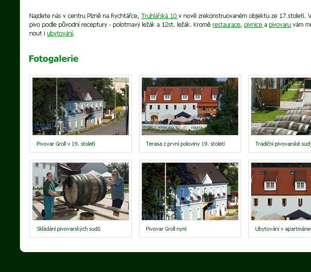 Groll Brewery - Web Design - Photo Gallery