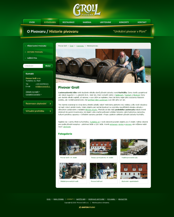 Groll Brewery - Web Design - About