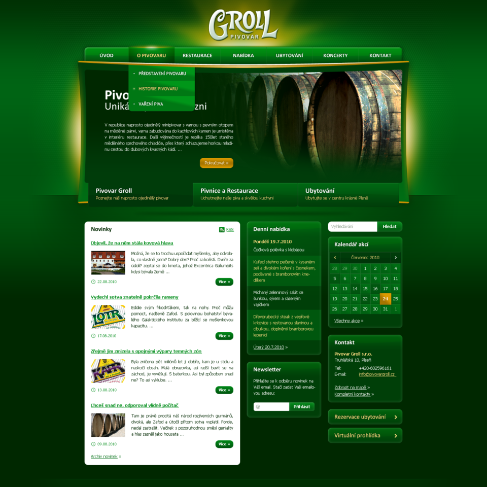 Groll Brewery - Web Design - Homepage