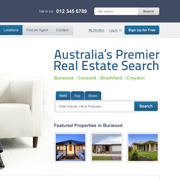 KW Real Estate - Web Design - Hero Section & Property Search