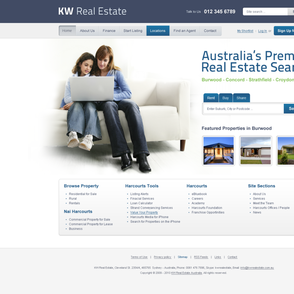 KW Real Estate - Web Design - Homepage