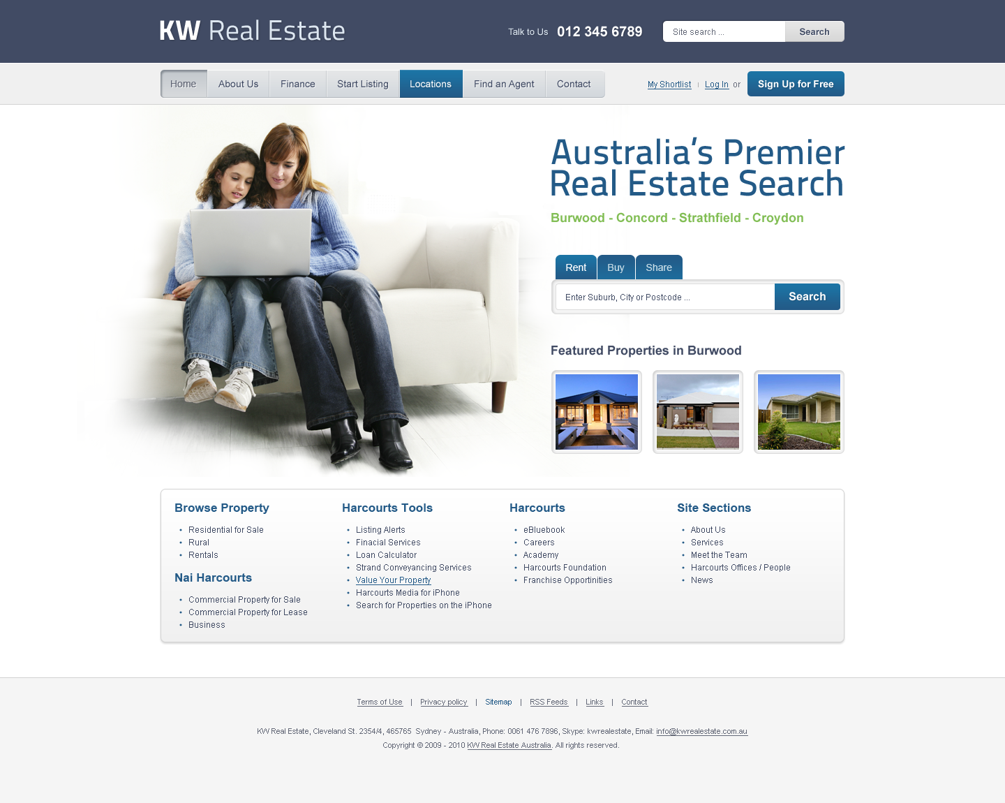 KW Real Estate - Web Design - Homepage