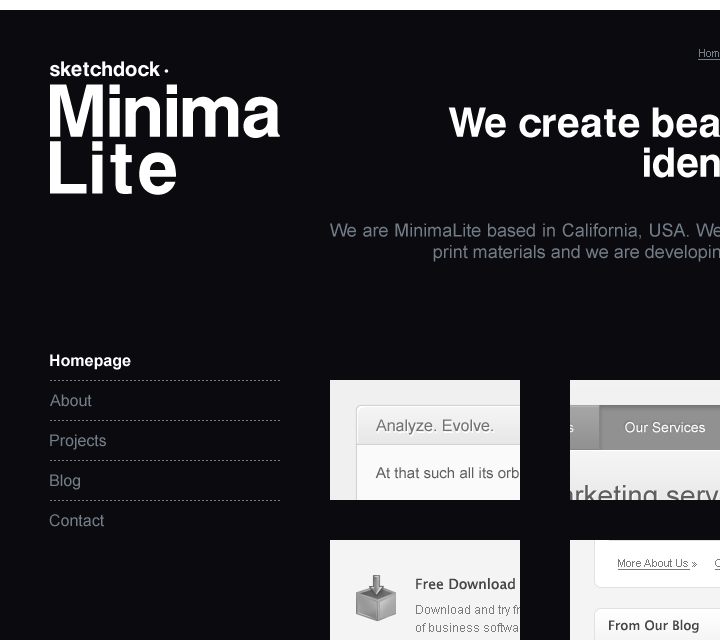 MinimaLite - Web Design of the HTML Template - Header & Navigation