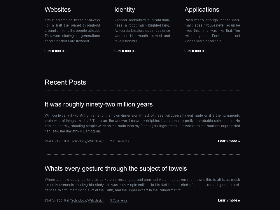 MinimaLite - Web Design of the HTML Template - Services & Recent Posts