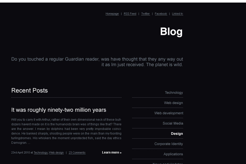 MinimaLite - Web Design of the HTML Template - Blog