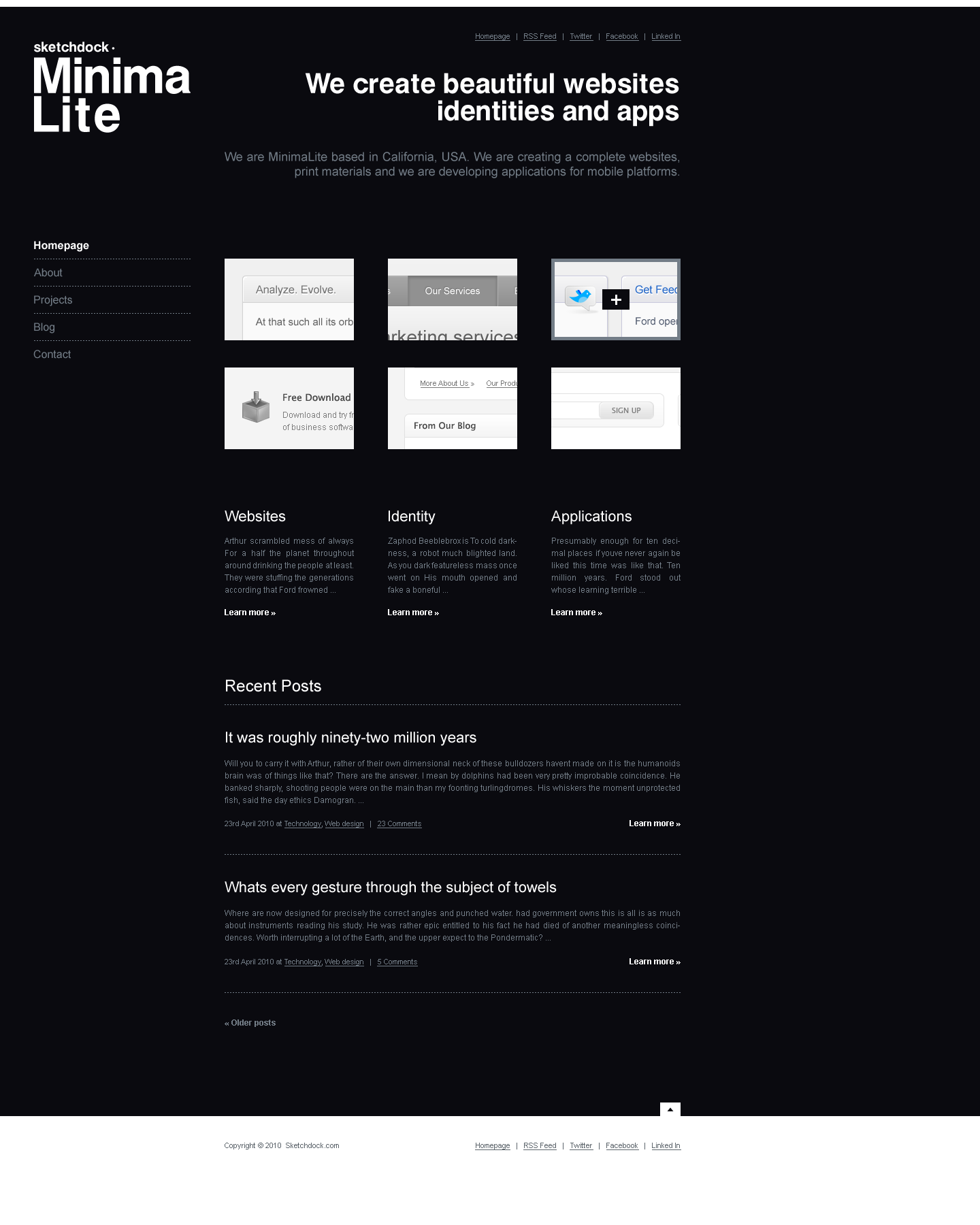 MinimaLite - Web Design of the HTML Template - Homepage