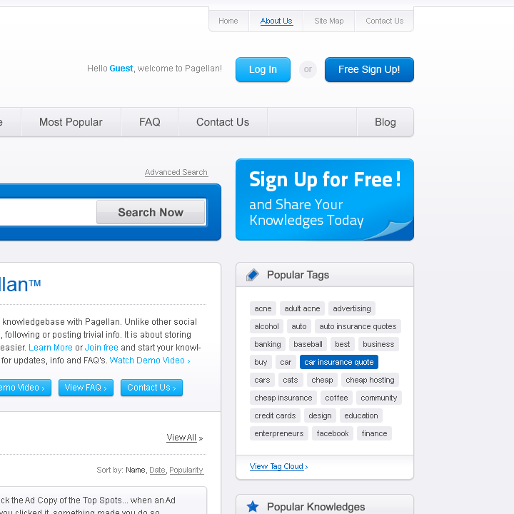 Pagellan - Web Design - Account & Tags