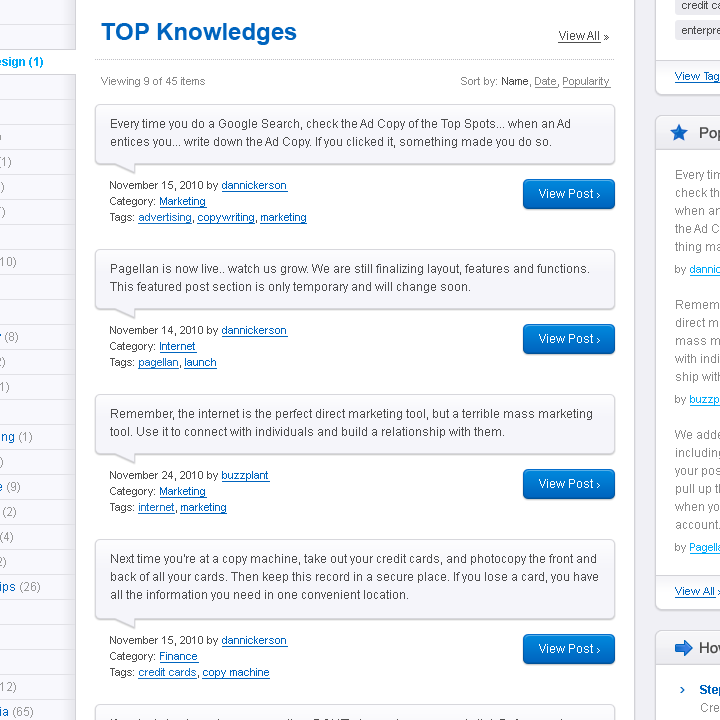 Pagellan - Web Design - Knowledges