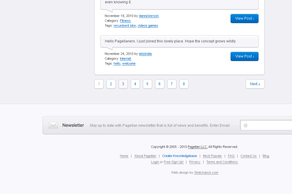 Pagellan - Web Design - Pagination & Footer