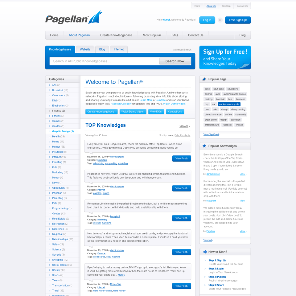 Pagellan - Web Design - Homepage