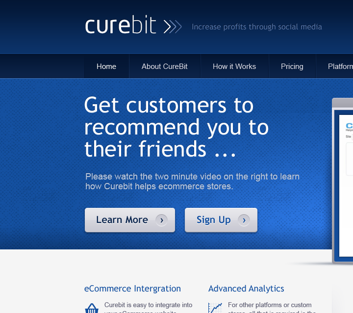 CureBit - Web Design - Header, Navigation & Hero Section