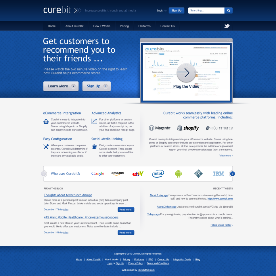 CureBit - Web Design - Homepage