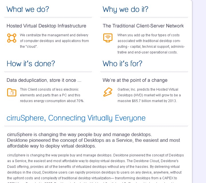 Cirrusphere - Web Design - About