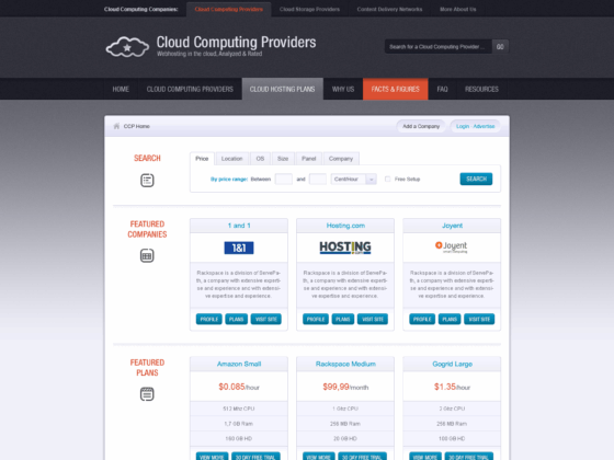 Cloud Computing Providers - Web Design - Homepage