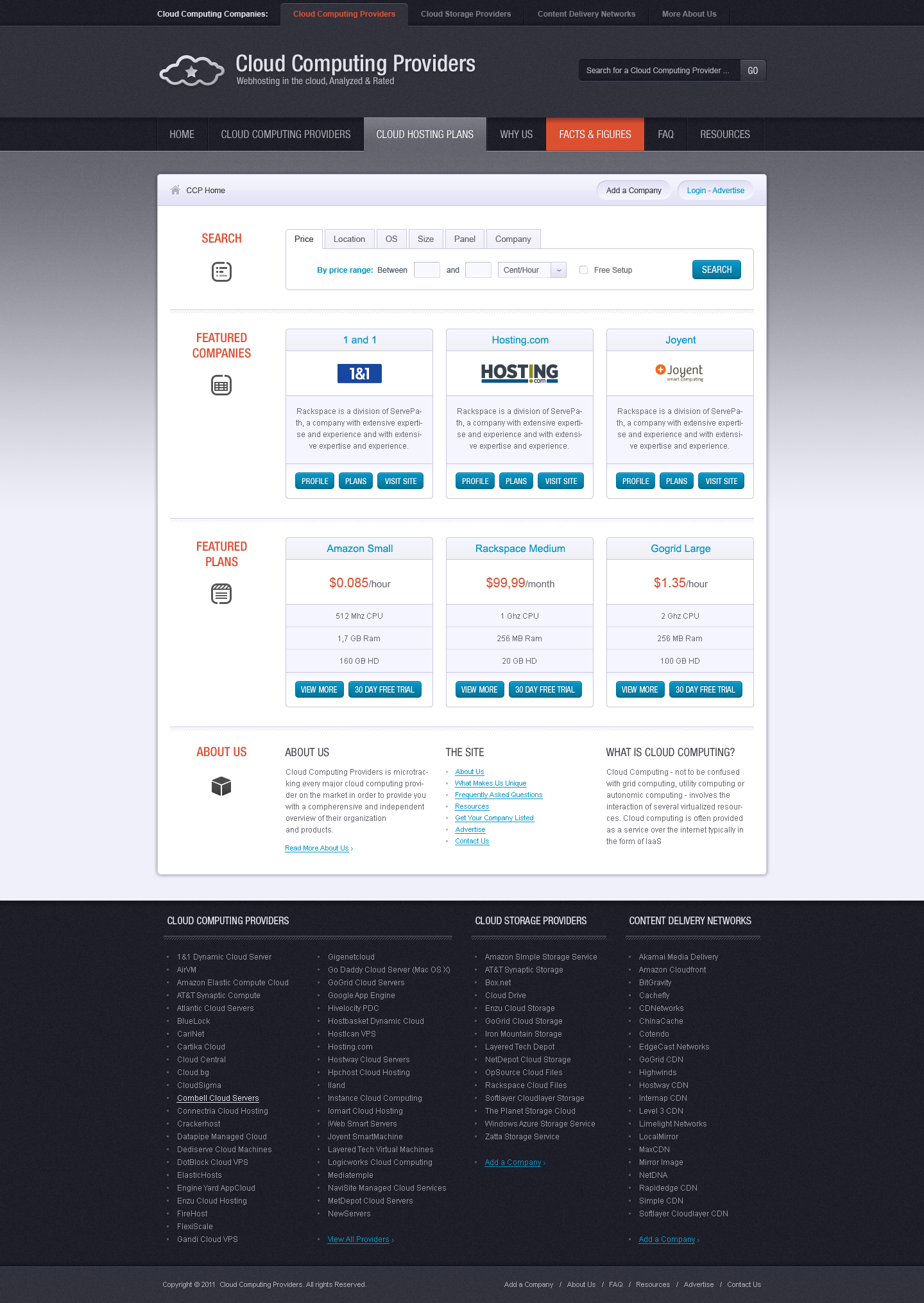 Cloud Computing Providers - Web Design - Homepage