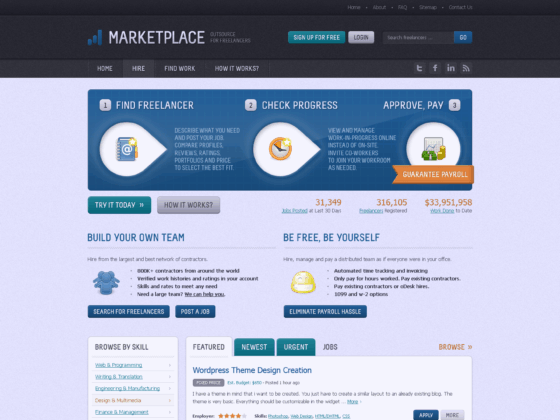 Freelance Marketplace - Web Design - Homepage