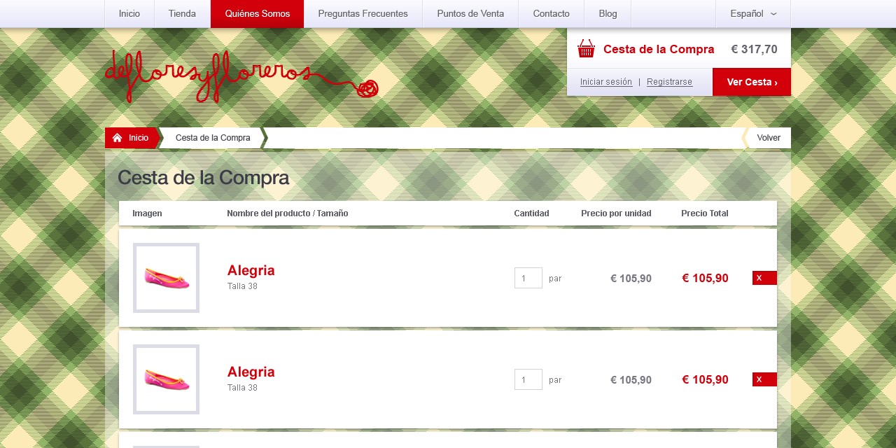 Defloresyfloreros - Web Design - Cart