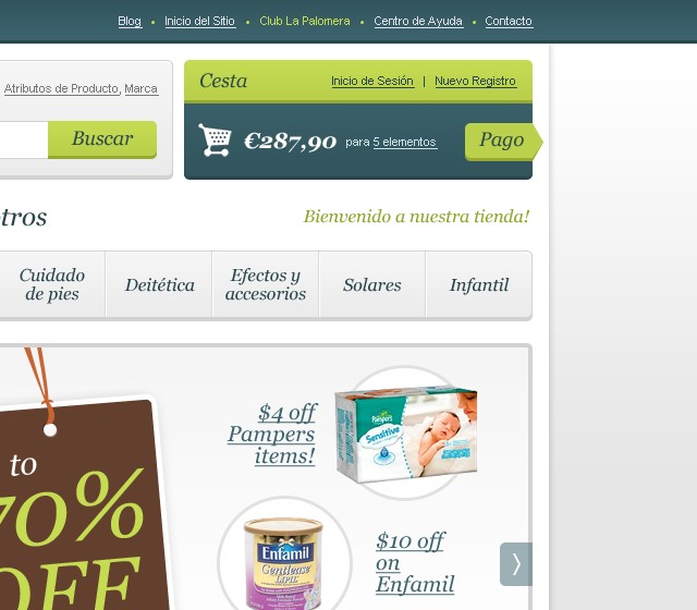 La Palomera - Web Design - Header Cart