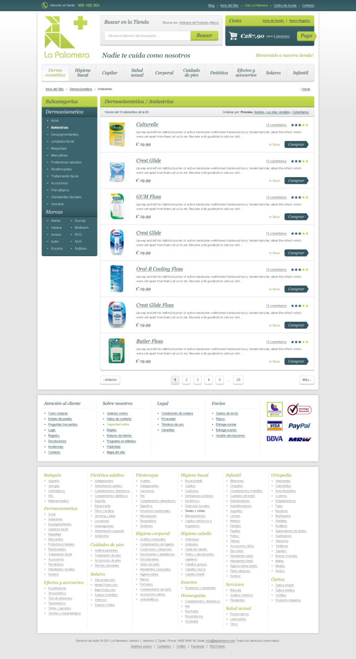 La Palomera - Web Design - Product Category